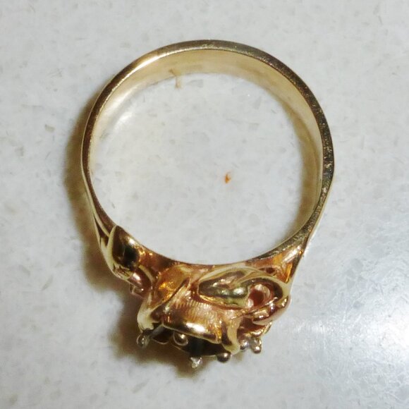 Vtg Custom 14k Black Hills Gold Semi-Mount Ring 5.84 grams Tri-color sz 7 - Picture 10 of 12